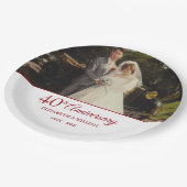 40e Robijnen Huwelijksjubileum Foto Elegant Papieren Bordje (Gekanteld)