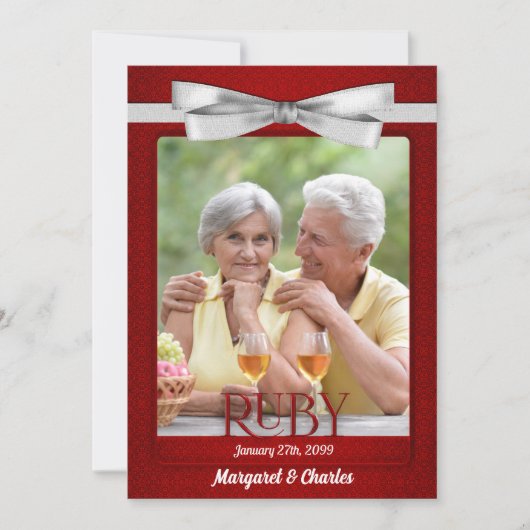40e robijnen huwelijksjubileum foto kaart (Voorkant)
