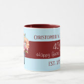 40e robijnjubileum bloemen namen blauw mok (Midden)