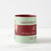 40e robijnjubileum bloemen namen groen mok (Midden)