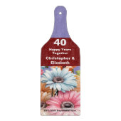 40e robijnjubileum Bloemen paarse Snijplank (Voorkant)