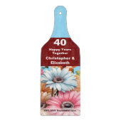 40e robijnjubileum bloemenblauw snijplank (Voorkant)