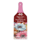 40e robijnjubileum bloemenroze snijplank (Voorkant)