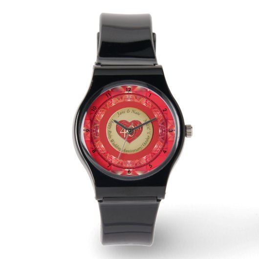 40e rubijnen bruiloft horloge (Voorkant)