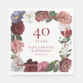 40e rubijnen huwelijksjubileum Country Rose Garden Servet (Voorkant)