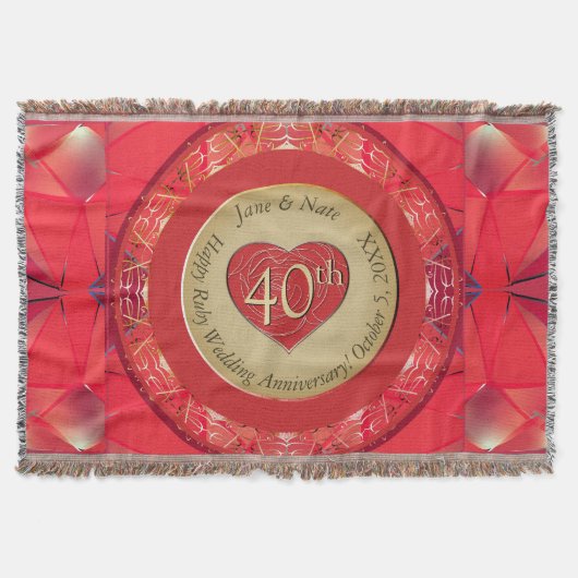 40e rubijnen huwelijksjubileum deken (Voorkant)