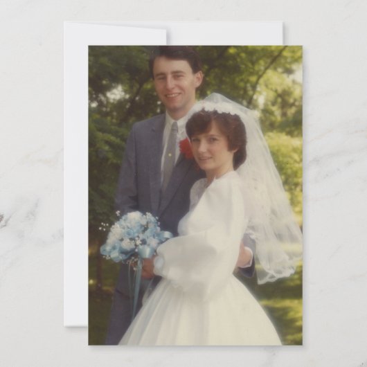 40e rubijnen huwelijksjubileum foto lelies bloemen kaart (Achterkant)