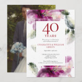 40e rubijnen huwelijksjubileum foto lelies bloemmo kaart (Voorkant / Achterkant)