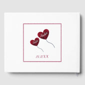 40e rubijnen huwelijksjubileum rode hartballonnen gastenboek (Achterkant)