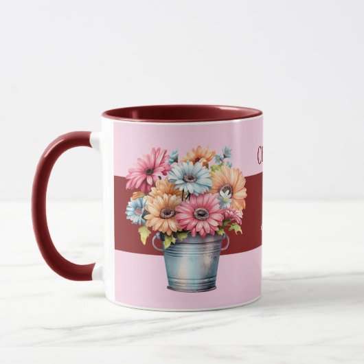 40e Ruby Anniversary Bloemen Namen Pink Mok (Links)