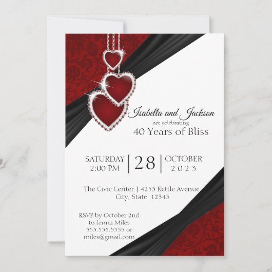 40e Ruby Anniversary Design Kaart (Voorkant)