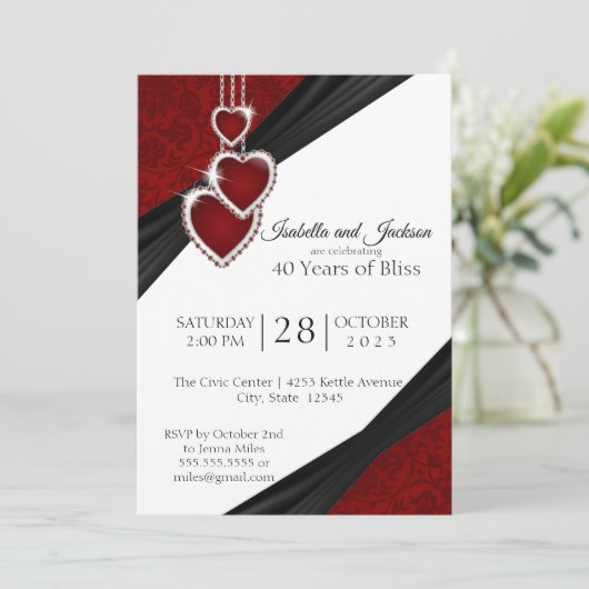 40e Ruby Anniversary Design Kaart (Staand voorkant)