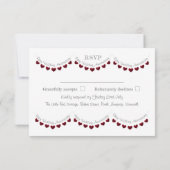 40e ruby bruiloft hart jubileum RSVP kaart (Achterkant)