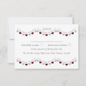 40e ruby bruiloft hart jubileum RSVP kaart (Achterkant)