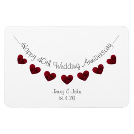 40e ruby bruiloft hartslag magneet