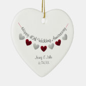 40e ruby bruiloft hartversiering keramisch ornament (Rechts)