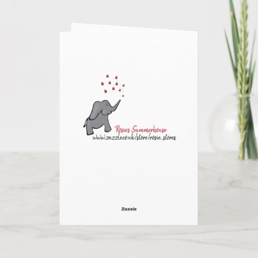 40e ruby bruiloft husban elephant card kaart (Achterkant)