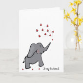 40e ruby bruiloft husban elephant card kaart (Gele Bloem)