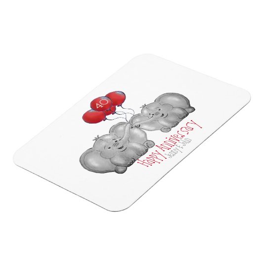 40e ruby bruiloft huwelijksdag magneet (Linkerzijde)