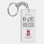 40e RUBY Bruiloft Jubileum Gift Gepersonaliseerd Sleutelhanger (Voorkant Links)