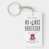 40e RUBY Bruiloft Jubileum Gift Gepersonaliseerd Sleutelhanger (Voorkant)