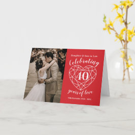 40e Ruby Bruiloft Jubileum hart Kaart