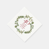 40e Ruby Bruiloft Jubileum Modern groen Servet (Hoek)