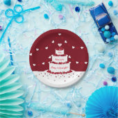 40e Ruby bruiloft jubileum taart en Bunting Papieren Bordje (Feest)