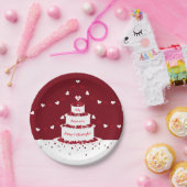 40e Ruby bruiloft jubileum taart en Bunting Papieren Bordje (Feest)