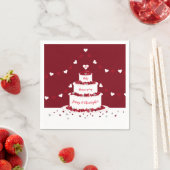 40e Ruby bruiloft jubileum taart en Bunting Servet (Insitu)