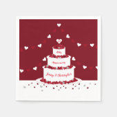 40e Ruby bruiloft jubileum taart en Bunting Servet (Voorkant)