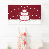 40e Ruby bruiloft jubileum taart en Bunting Spandoek (Insitu)