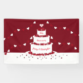 40e Ruby bruiloft jubileum taart en Bunting Spandoek (Horizontaal)