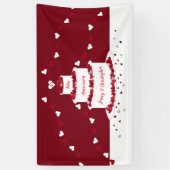 40e Ruby bruiloft jubileum taart en Bunting Spandoek (Verticaal)