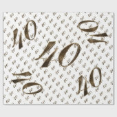 40e Ruby Bruiloft Jubileum Typografie Elegant Cadeaupapier (Vlak)