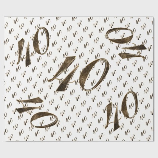 40e Ruby Bruiloft Jubileum Typografie Elegant Cadeaupapier (Vlak)
