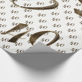 40e Ruby Bruiloft Jubileum Typografie Elegant Cadeaupapier (Hoek)