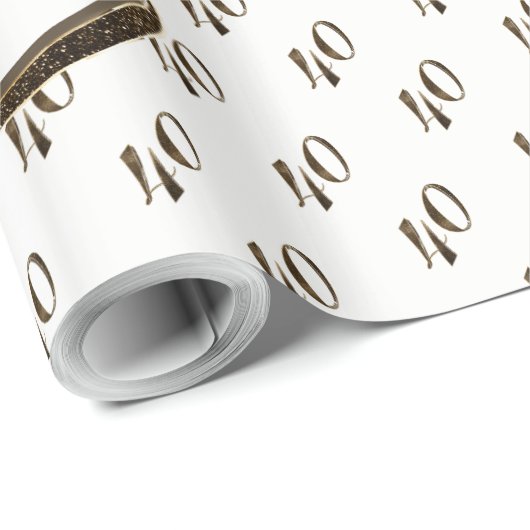 40e Ruby Bruiloft Jubileum Typografie Elegant Cadeaupapier (Rol Hoek)