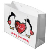 40e ruby bruiloft pinguïn groot cadeauzakje (Achterkant Gekanteld)