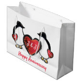 40e ruby bruiloft pinguïn groot cadeauzakje (Voorkant Gekanteld)