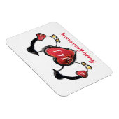 40e ruby bruiloft pinguïn magneet (Rechterzijde)