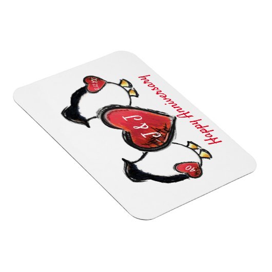 40e ruby bruiloft pinguïn magneet (Rechterzijde)