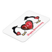 40e ruby bruiloft pinguïn magneet (Linkerzijde)