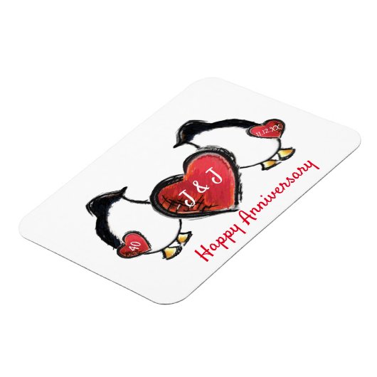 40e ruby bruiloft pinguïn magneet (Linkerzijde)