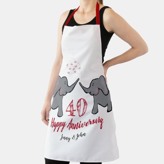40e ruby bruiloft schort schattige olifant (Insitu)