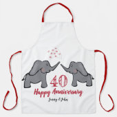 40e ruby bruiloft schort schattige olifant (Voorkant)