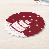 40e ruby bruiloft taart design kartonnen onderzetters (Gekanteld)