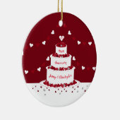 40e ruby bruiloft taart design keramisch ornament (Rechts)