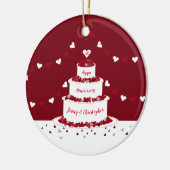 40e ruby bruiloft taart design keramisch ornament (Links)