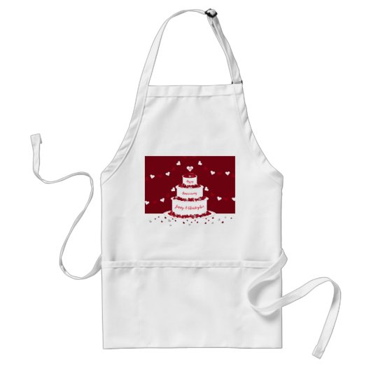 40e ruby bruiloft taart design standaard schort (Voorkant)